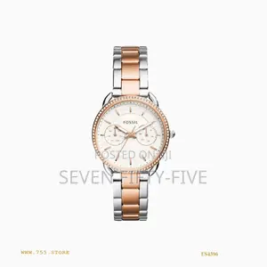 Fossil Tailor White Dial Two Tone Steel Strap Watch for Women Es4396