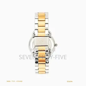 Fossil Tailor White Dial Two Tone Steel Strap Watch for Women Es4396