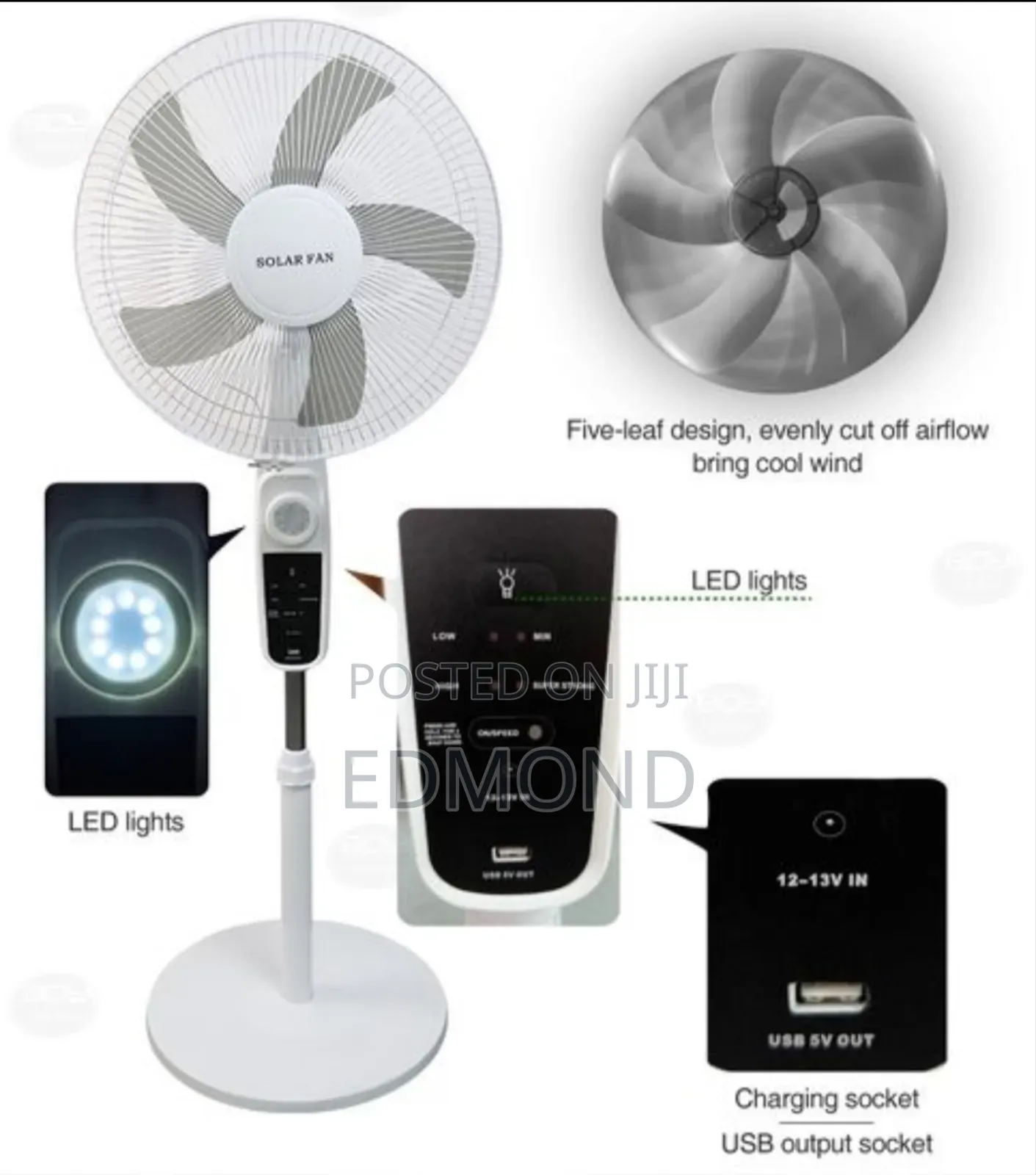 AC/Dc Solar Fan Solar Powered AC Dc Rechargeable Fan