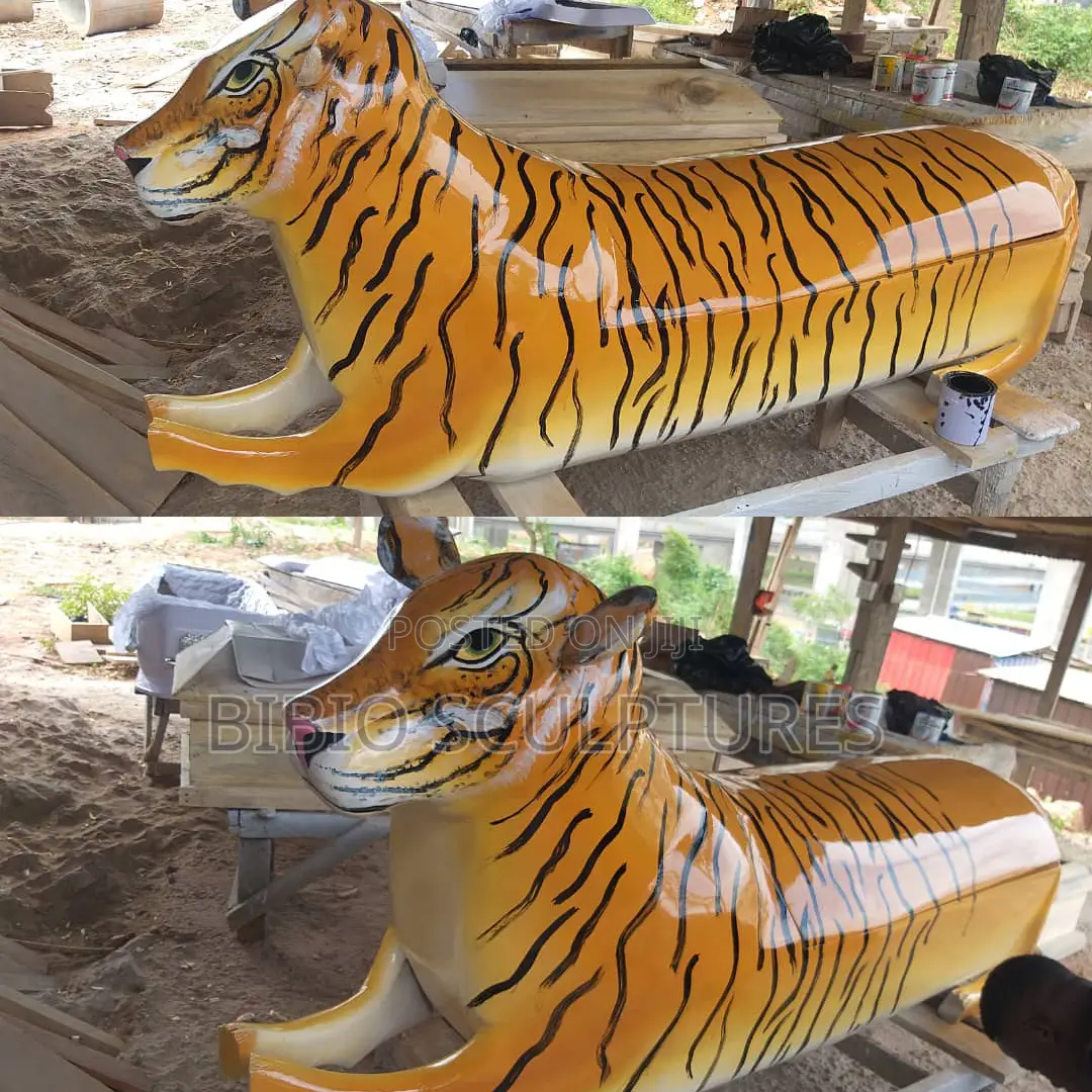 Tiger-Shaped Custom Casket