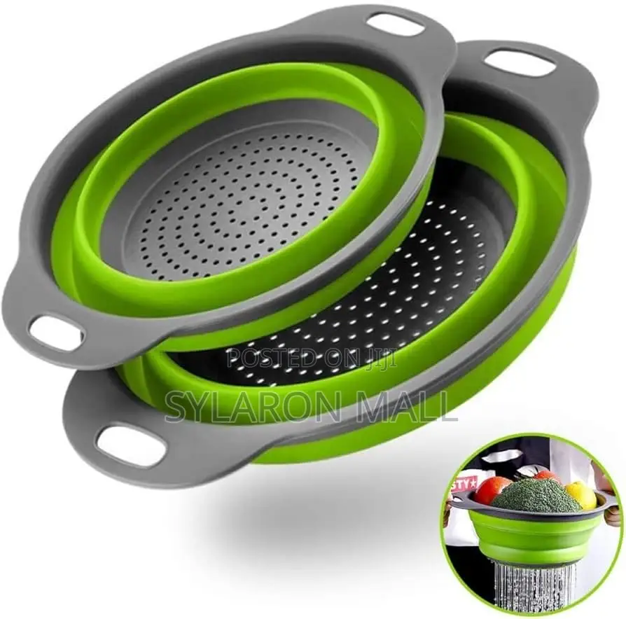 2-Piece Collapsible Silicone Strainer Set