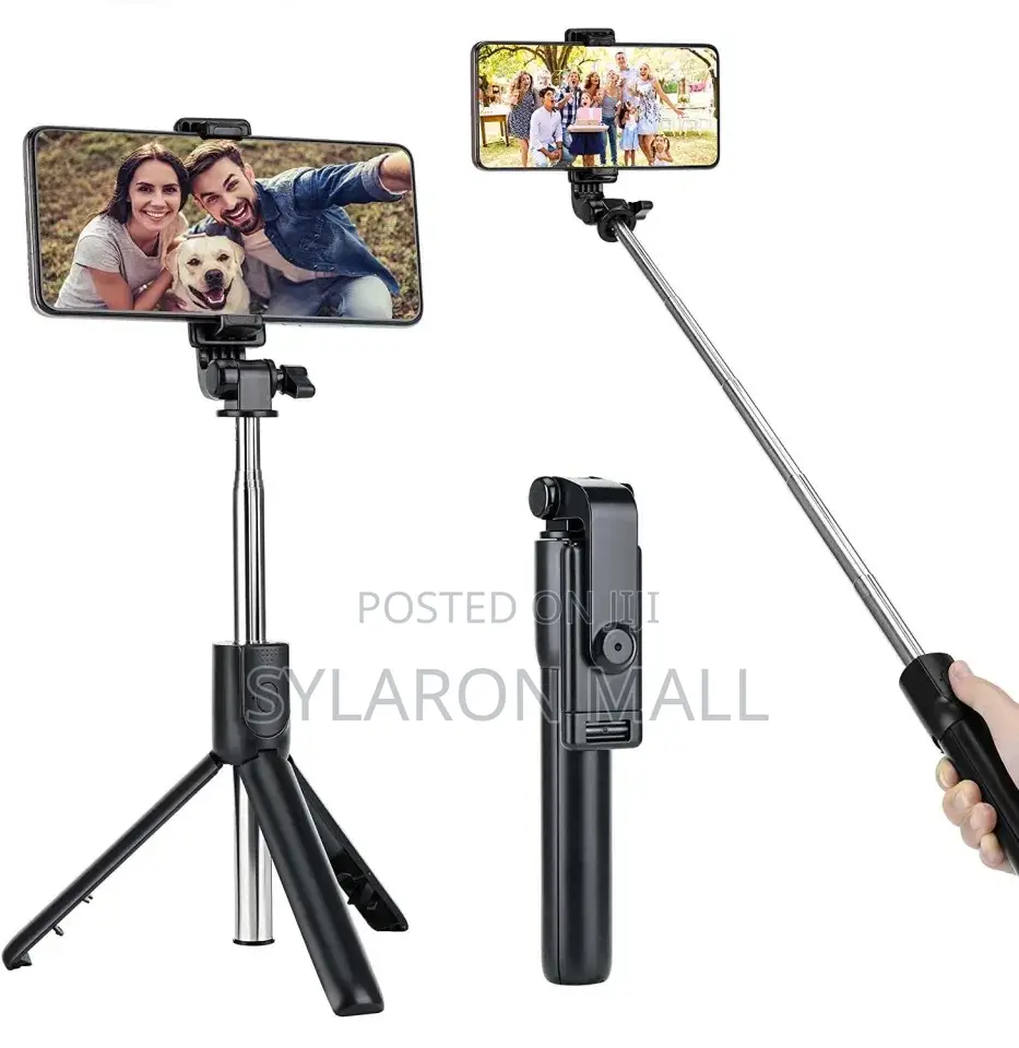 2-in-1 Selfie Stick With Tripod Bluetooth Remote