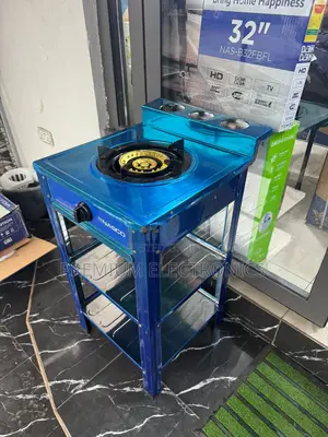 Nasco Durable 1 Burner Gas Stove With Shelves And Stand