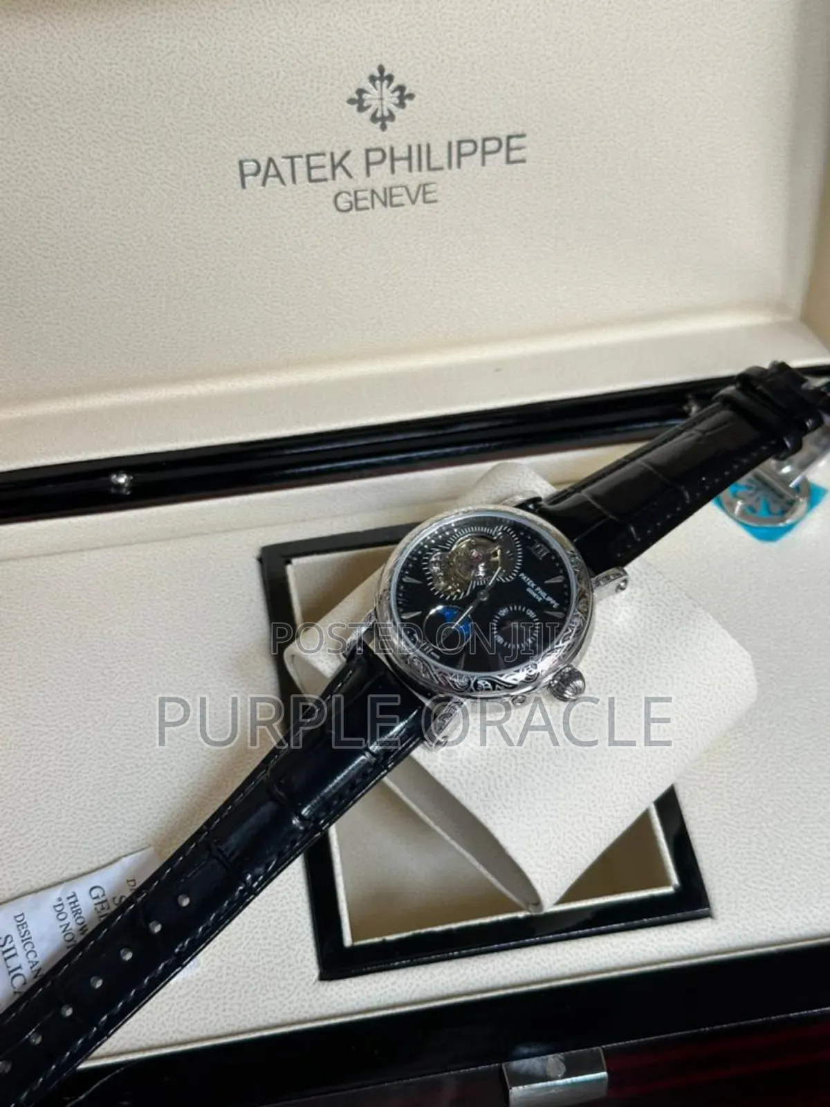 Black Leather Strappatek Philippe Grande Complication Tourbillon