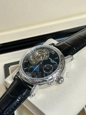 Black Leather Strappatek Philippe Grande Complication Tourbillon