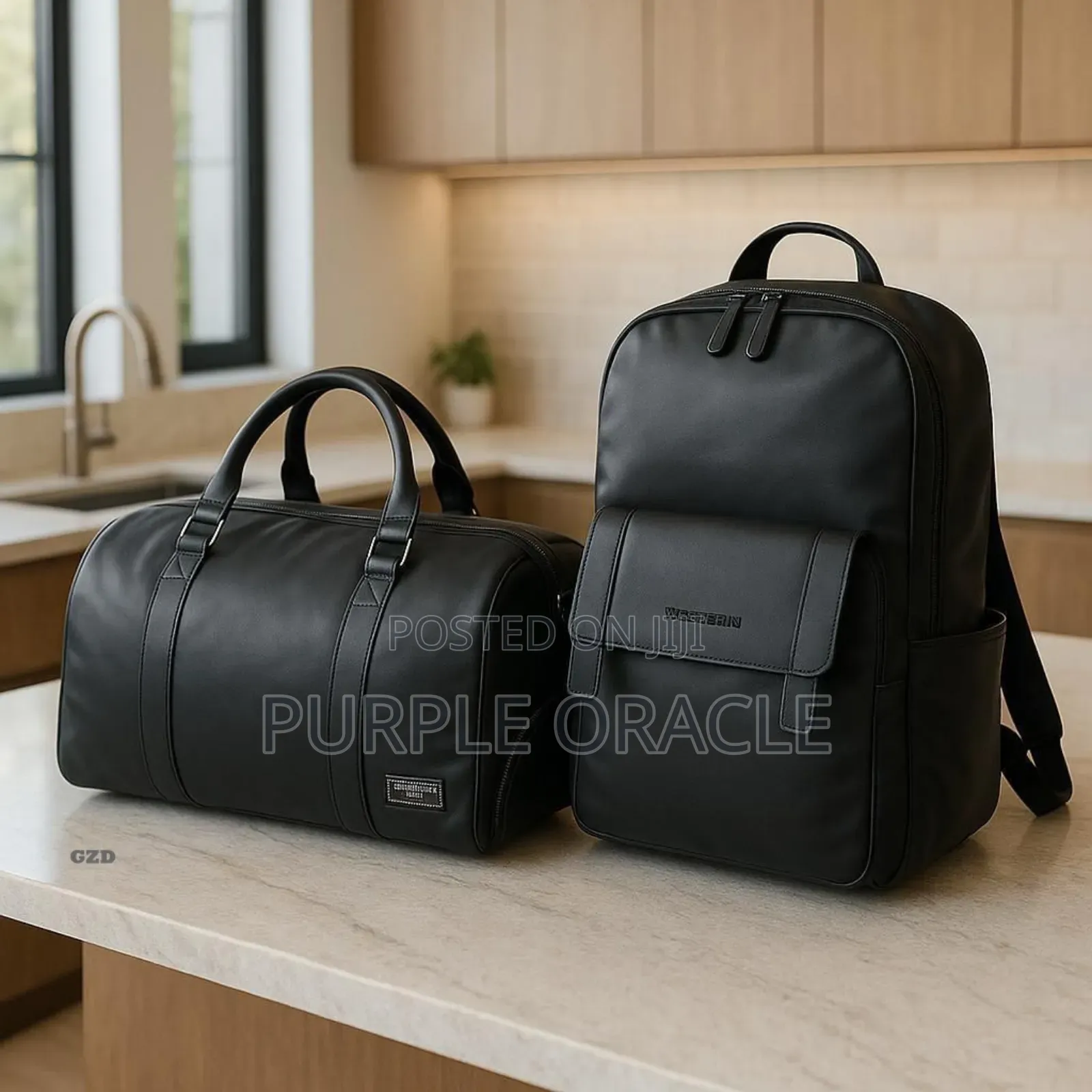 Geninue Leather Travel Bag Set.