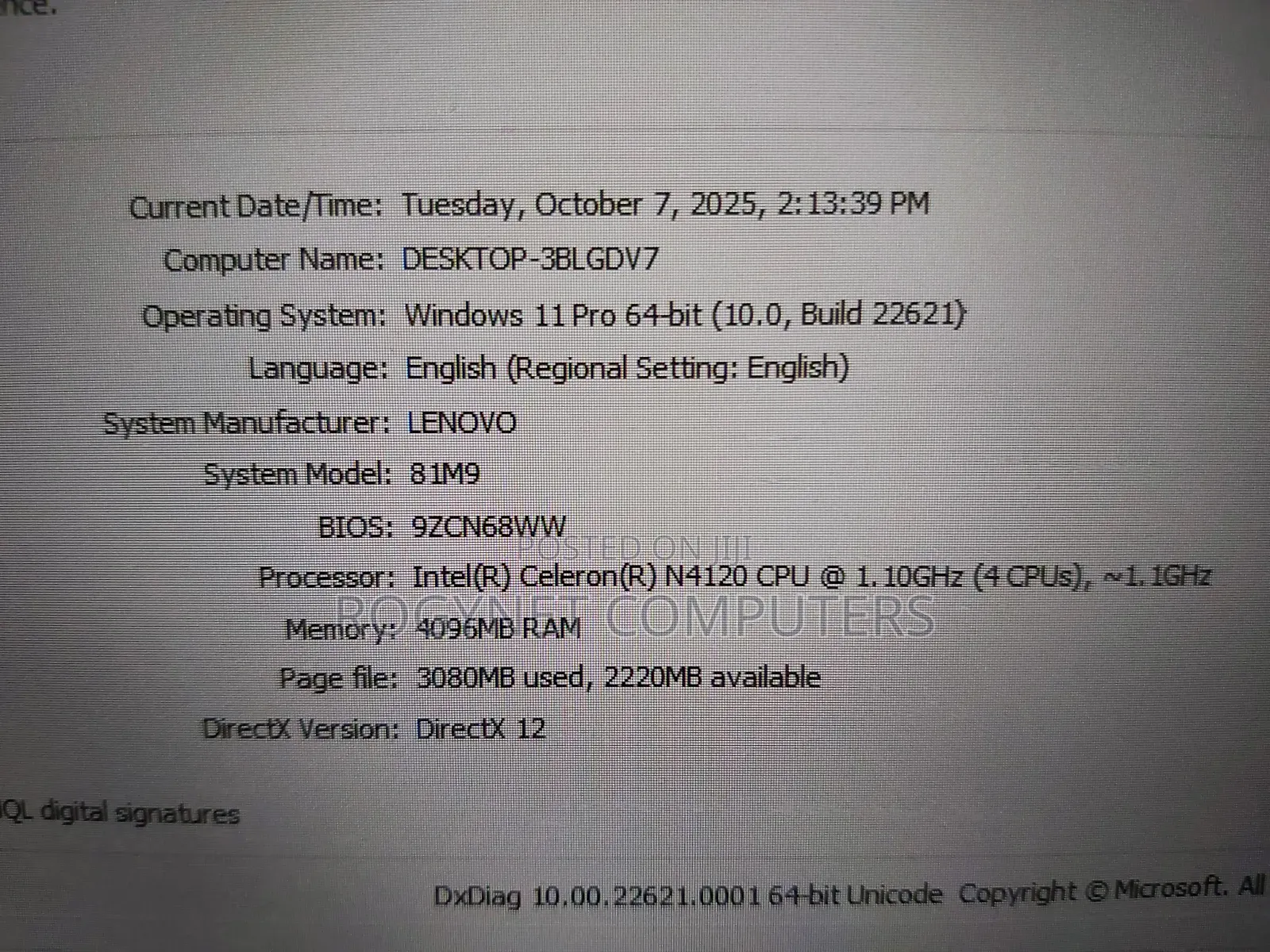 Laptop Lenovo 300e 4GB Intel Celeron SSD 72GB
