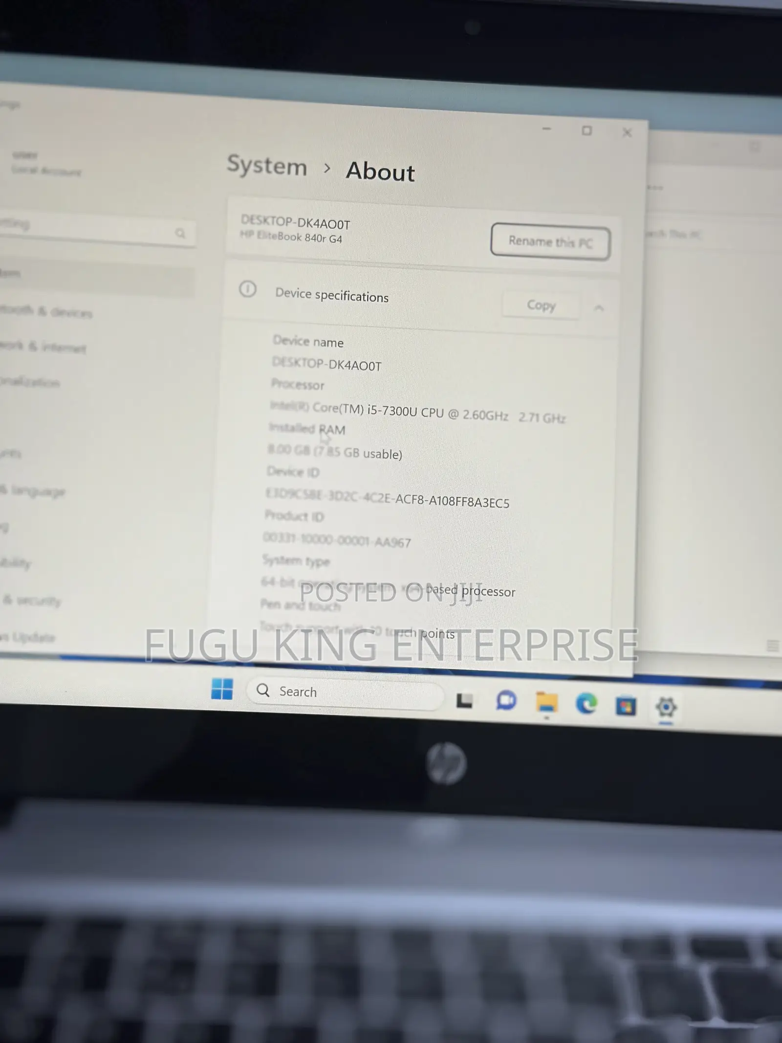 Laptop HP EliteBook 840 G4 8GB Intel Core I5 SSD 256GB