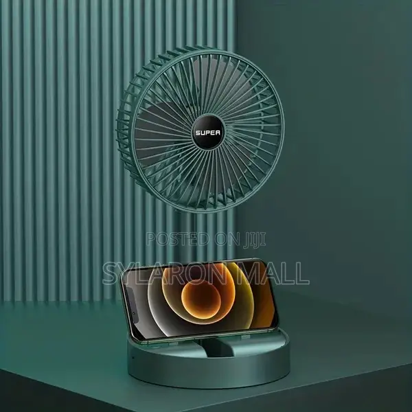 2-in-1 Desktop Usb Fan With Phone Holder