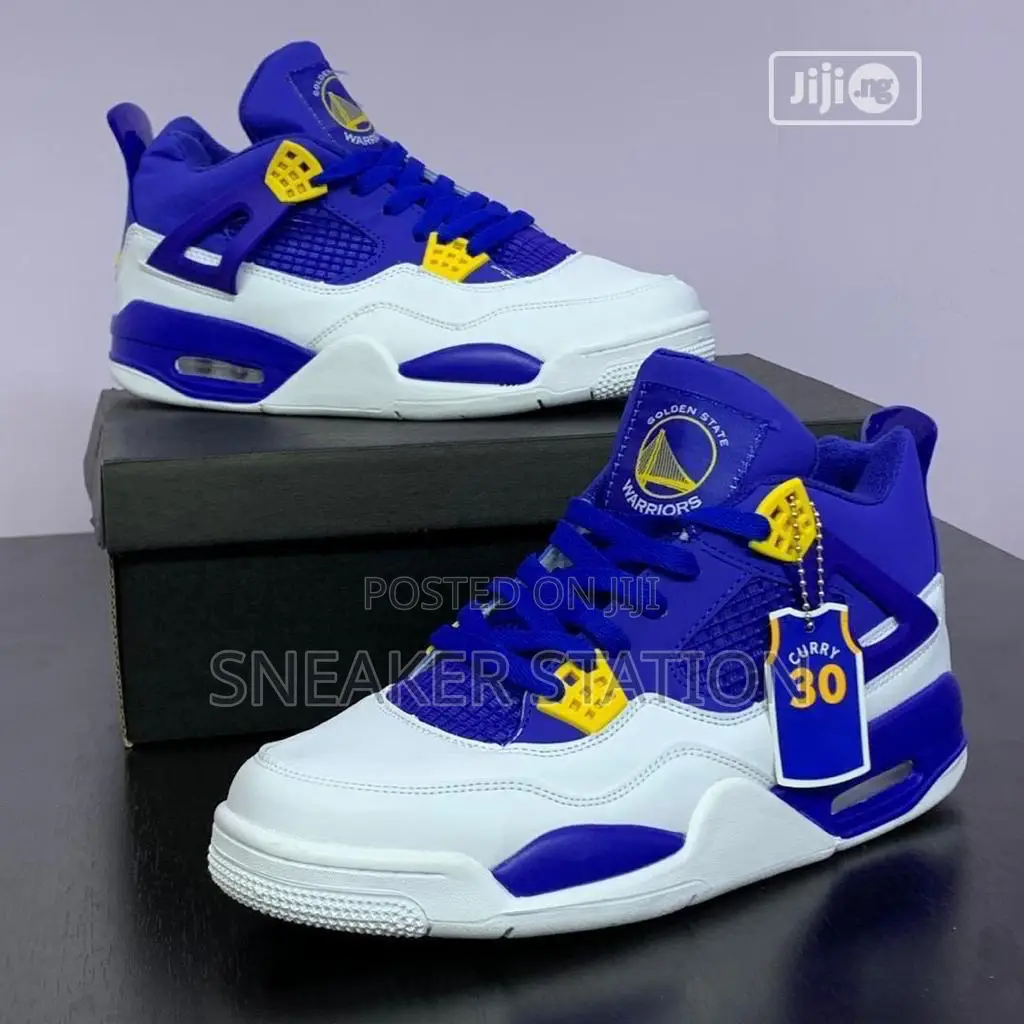 Air Jordan Retro 4 Curry Blue/White