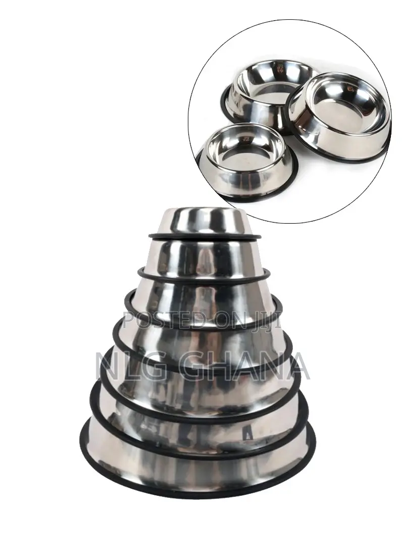 10.2-Inch Stainless Steel Dog Bowl With Rubber Base Pets. Ghx5389