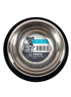 10.2-Inch Stainless Steel Dog Bowl With Rubber Base Pets. Ghx5389