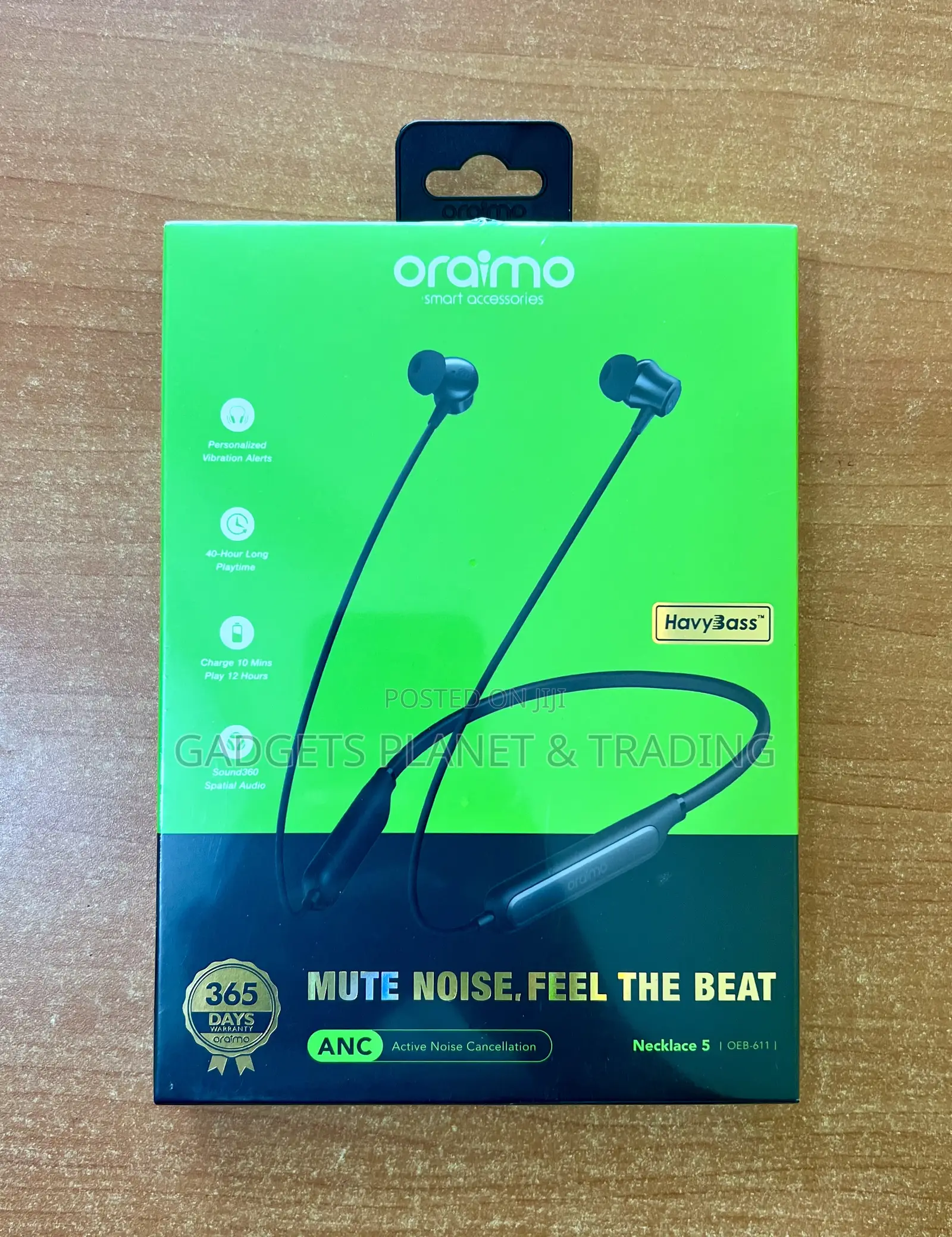 Oraimo Necklace 5 30db Noise Cancellation Call Vibration Earphones
