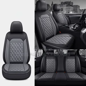 Gray and Black Foreign Leather Car Seat Cushion