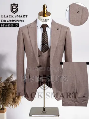 Stylish Quality Turkish 3-Piece Official Men Suit in Light Brown