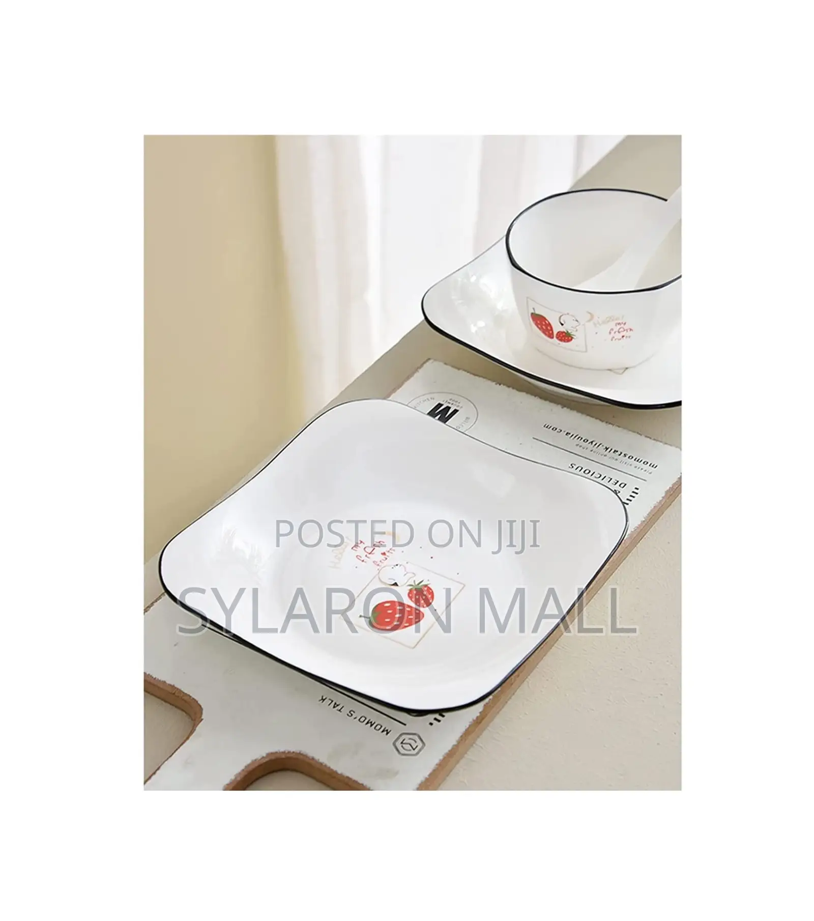 3pcs Set Square Ceramic Dinner Plates