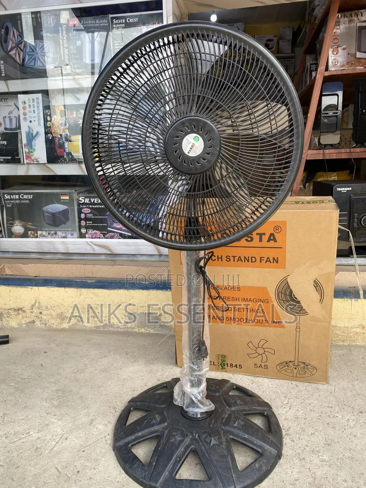 Costa 18-Inch Standing Fan – Strong Wind Long-Lasting Motor