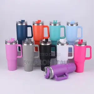 40oz Large Capacity Insulated Tumbler With Handle Straw