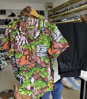 Green and Brown Multicolored Two Piece Wear