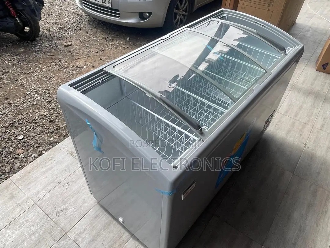 Curved-glass Freezer 300l Elegant And Efficient Cold Storage