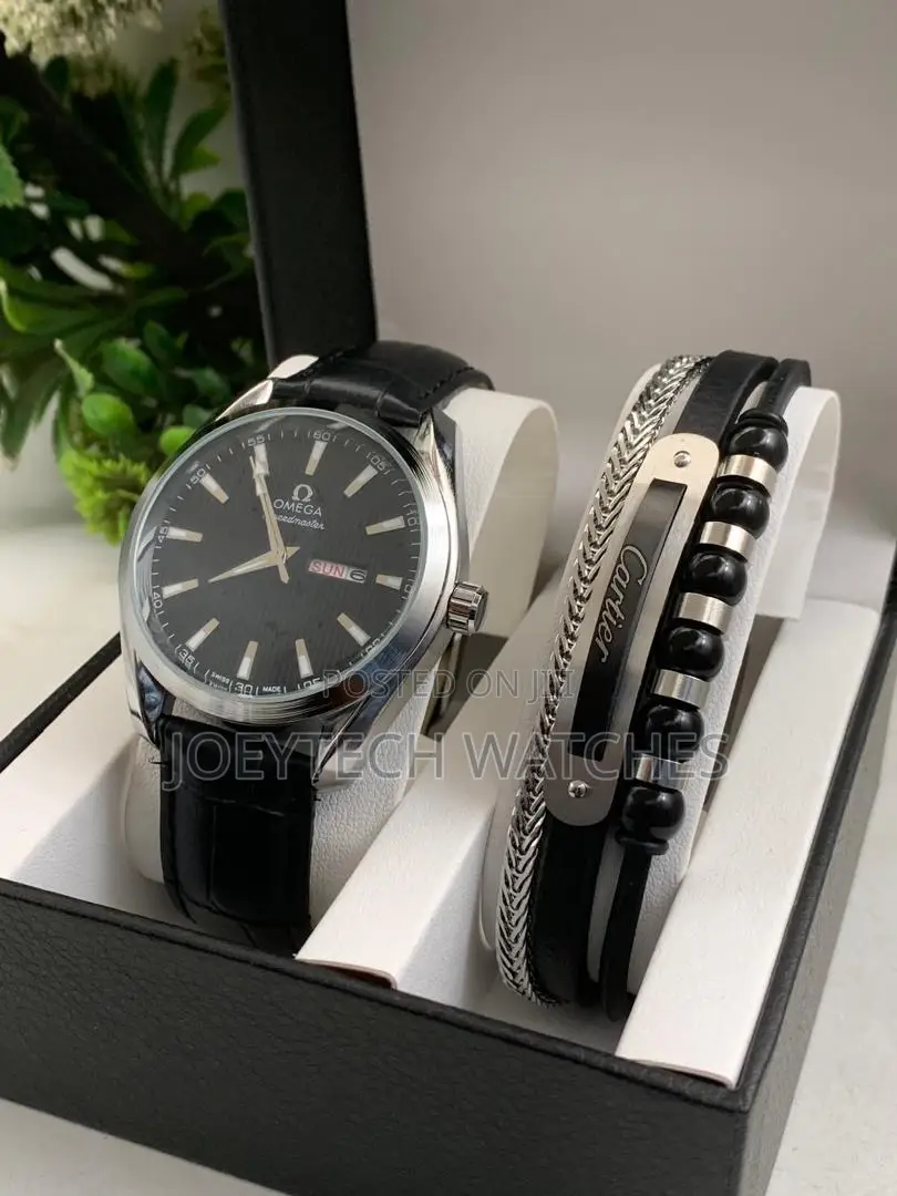 Omega Leather Watch Set