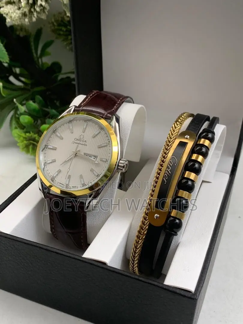 Omega Leather Watch Set