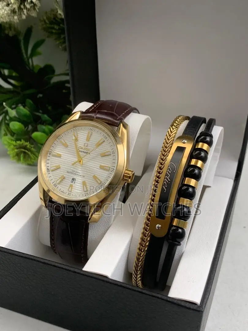 Omega Leather Watch Set