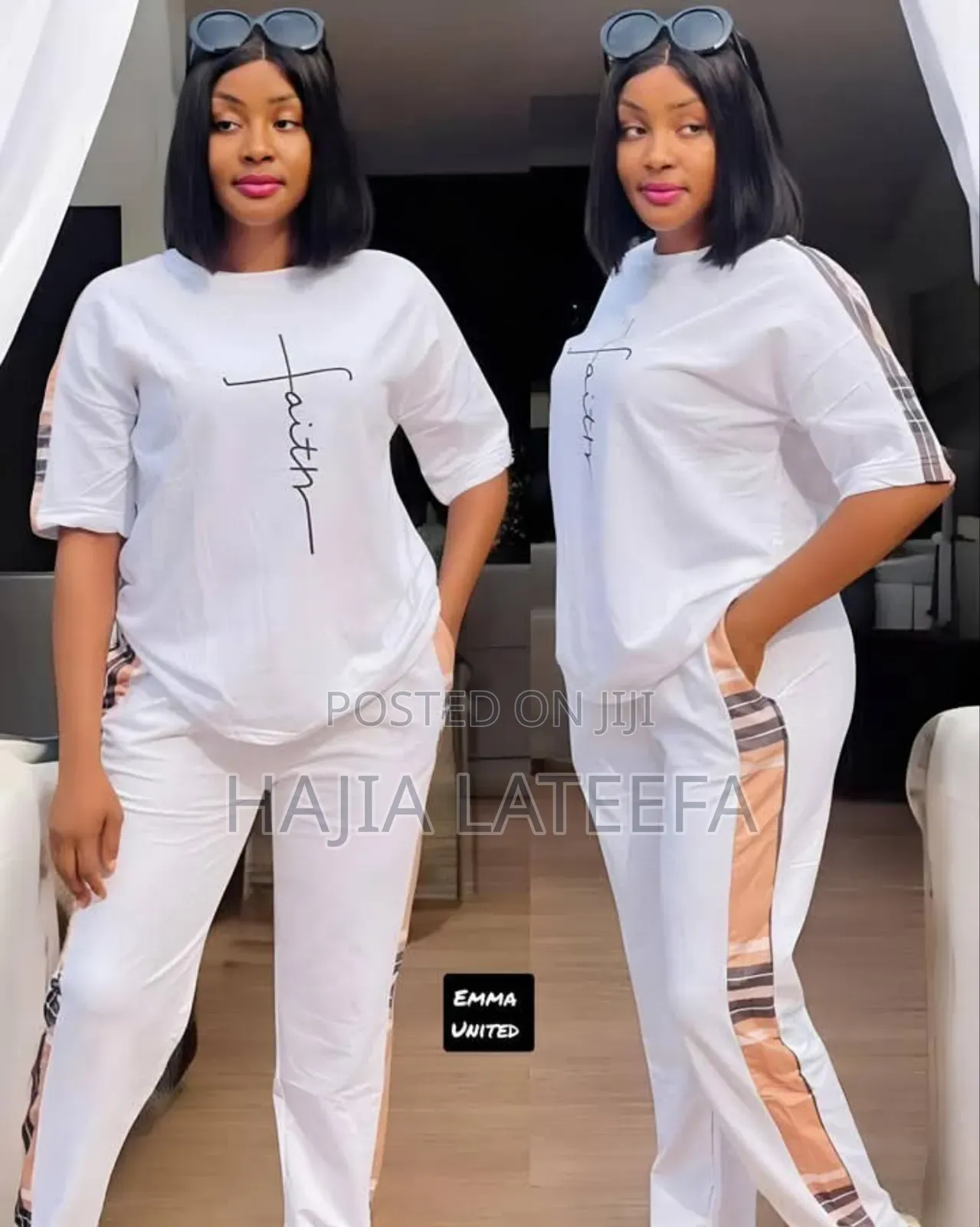 2 Pieces White Stretchy Fabric