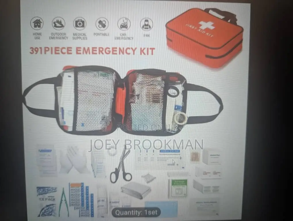 391pcs Uk Standard First Aid Kit: Including A Portable Storage Bag