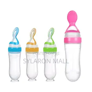 Baby Feeding Squeeze Bottle With Spoon Tip – Silicone Food Feeder