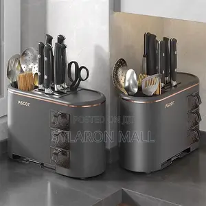 All-in-One Luxury Kitchen Knife Utensil Organizer With Spice Drawers