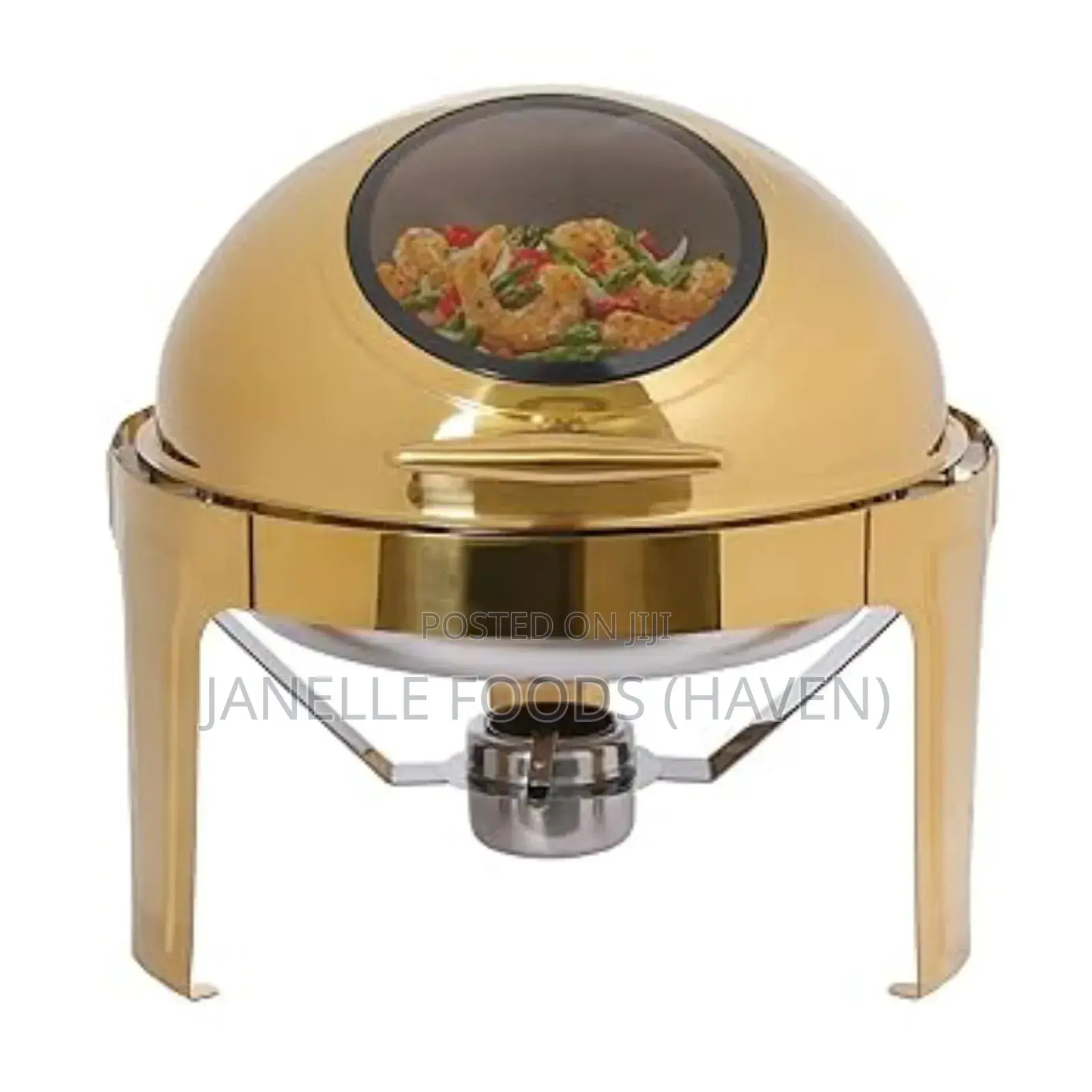 Gold-toned 6-quarts Round Chafing Dish