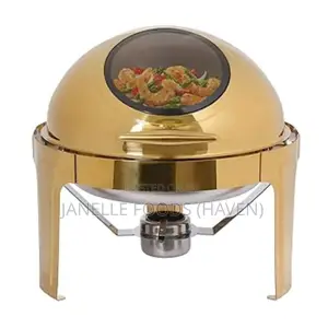 Gold-toned 6-quarts Round Chafing Dish