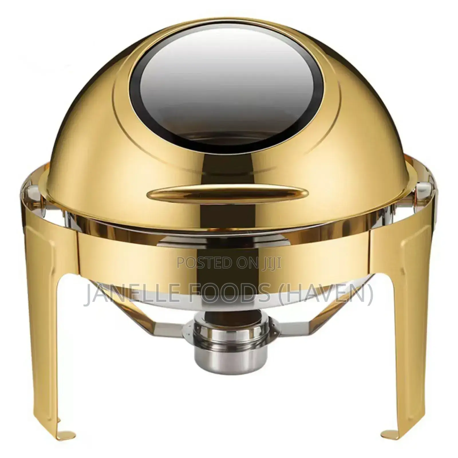Gold-toned 6-quarts Round Chafing Dish