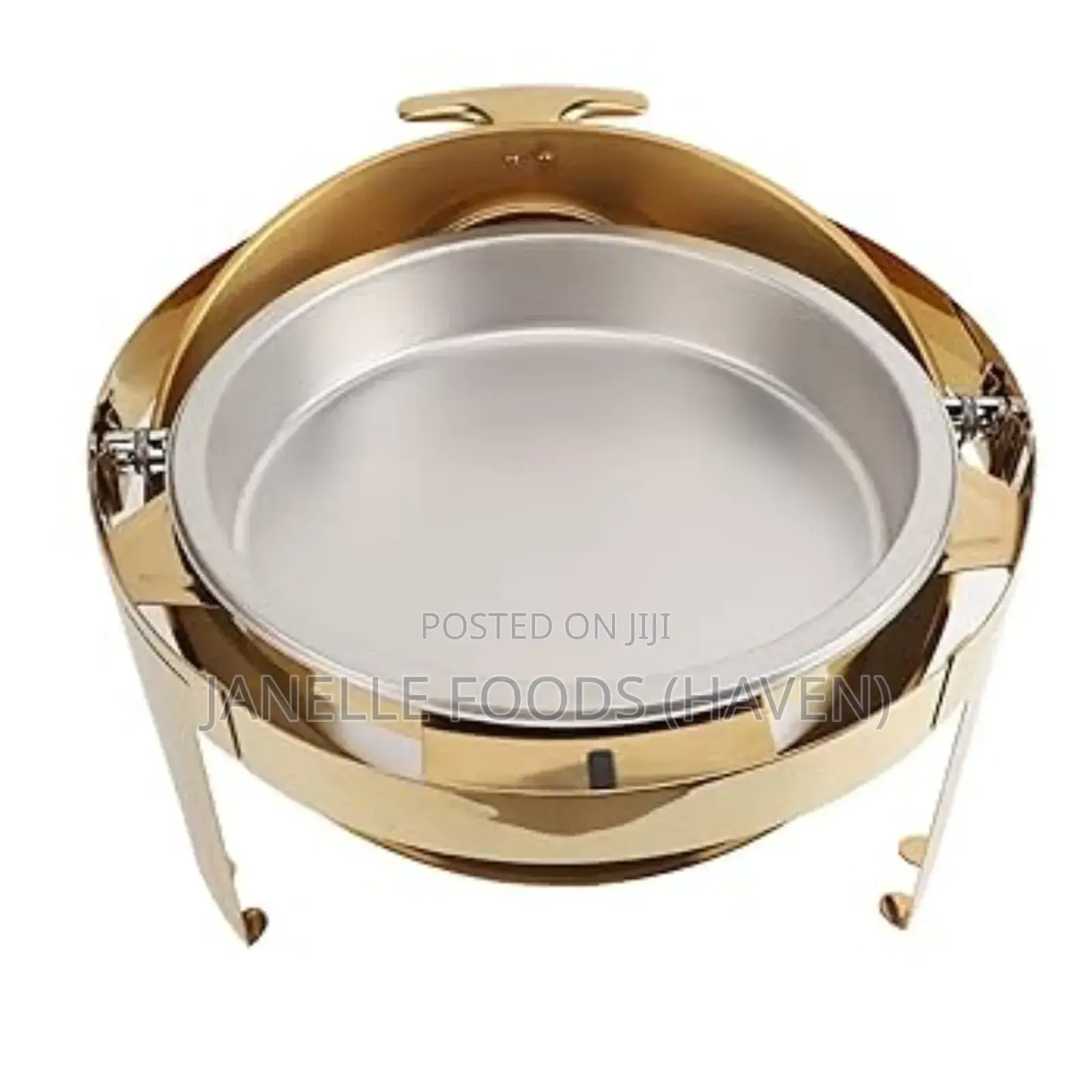 Gold-toned 6-quarts Round Chafing Dish
