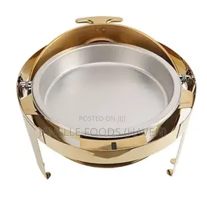 Gold-toned 6-quarts Round Chafing Dish