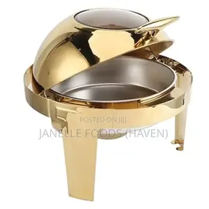 Gold-toned 6-quarts Round Chafing Dish