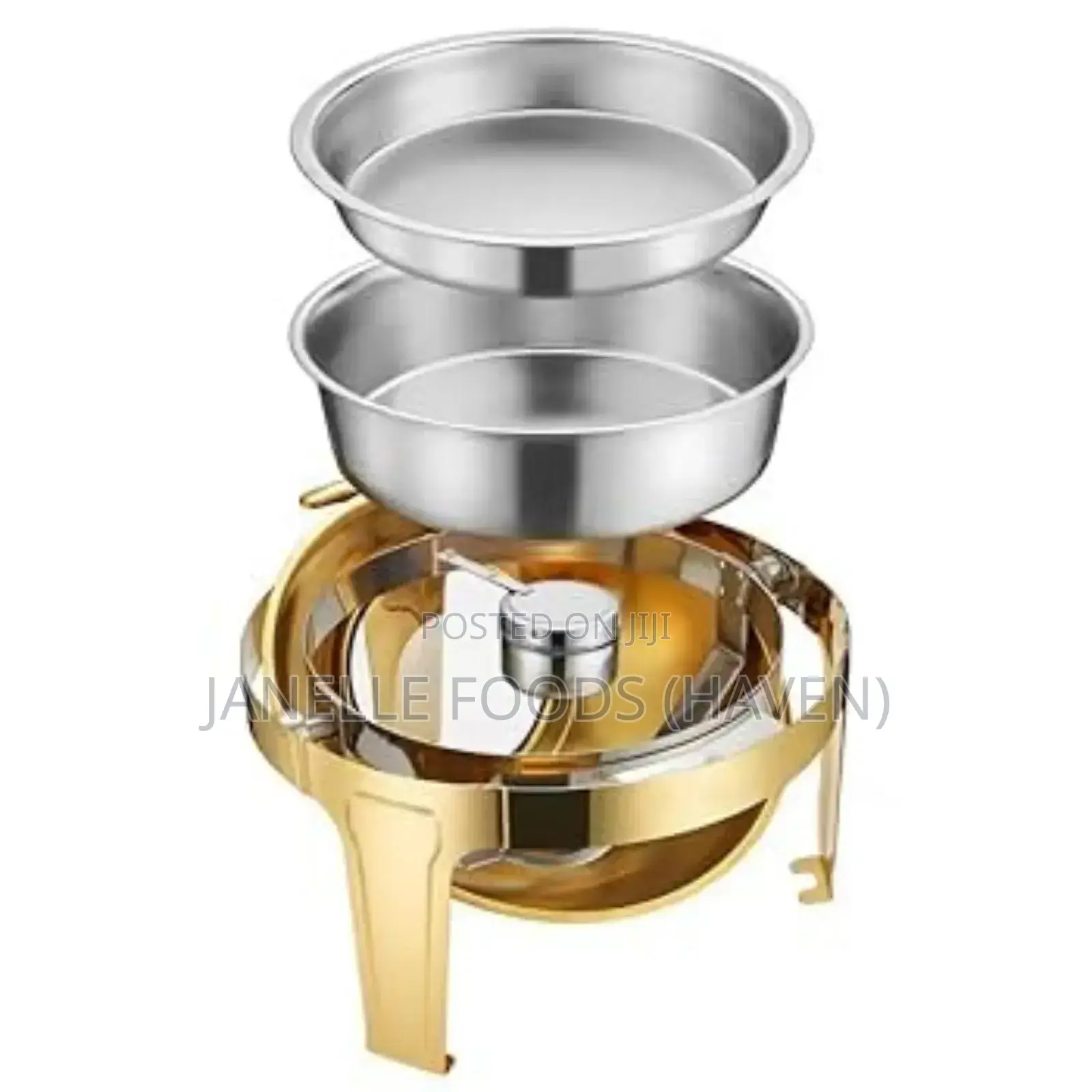 Gold-toned 6-quarts Round Chafing Dish