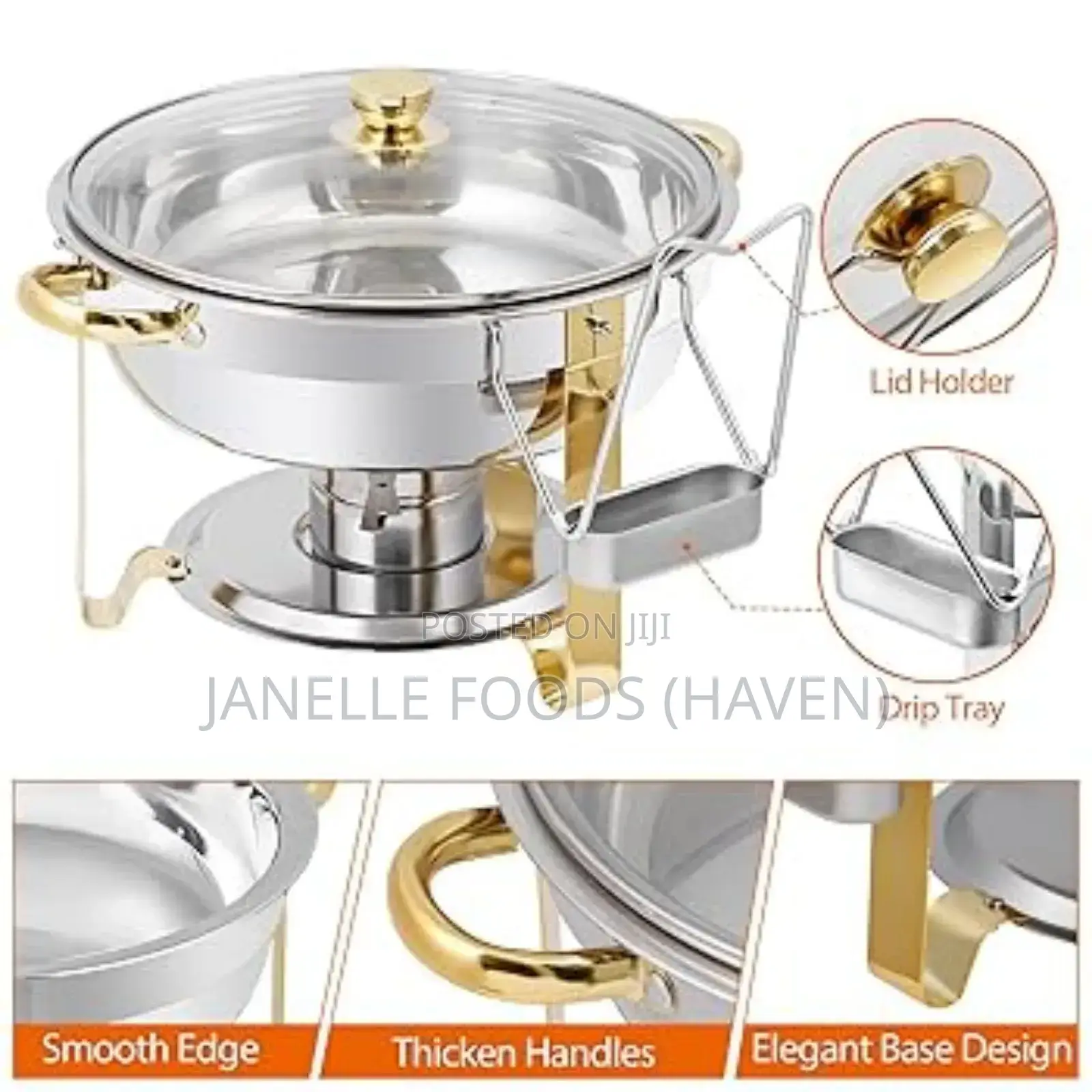 Glass-Lid Oval Stainless Steel Chafing Dishes (5.2 Quartz)