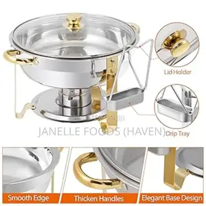 Glass-Lid Oval Stainless Steel Chafing Dishes (5.2 Quartz)