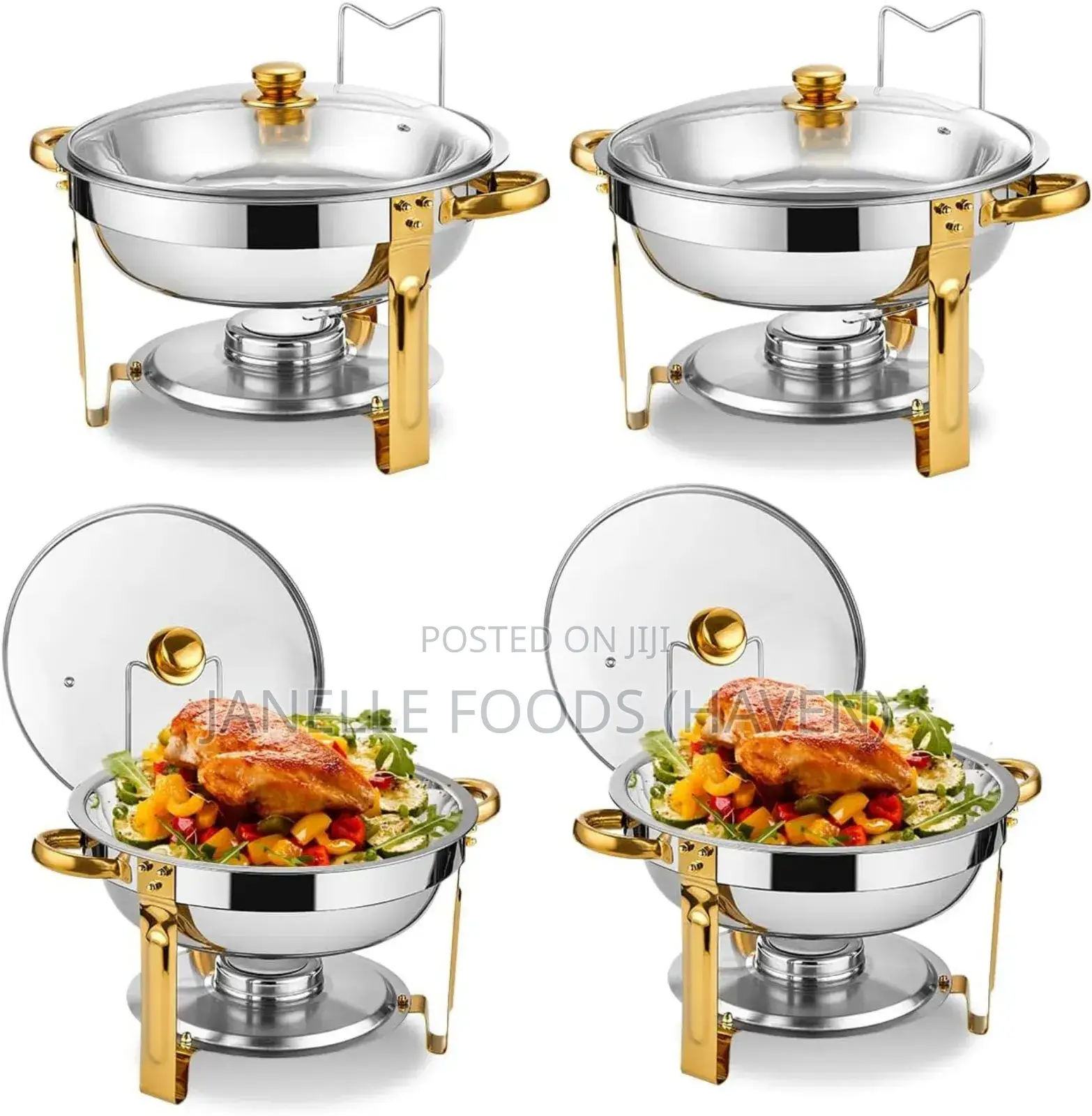 Glass-Lid Oval Stainless Steel Chafing Dishes (5.2 Quartz)