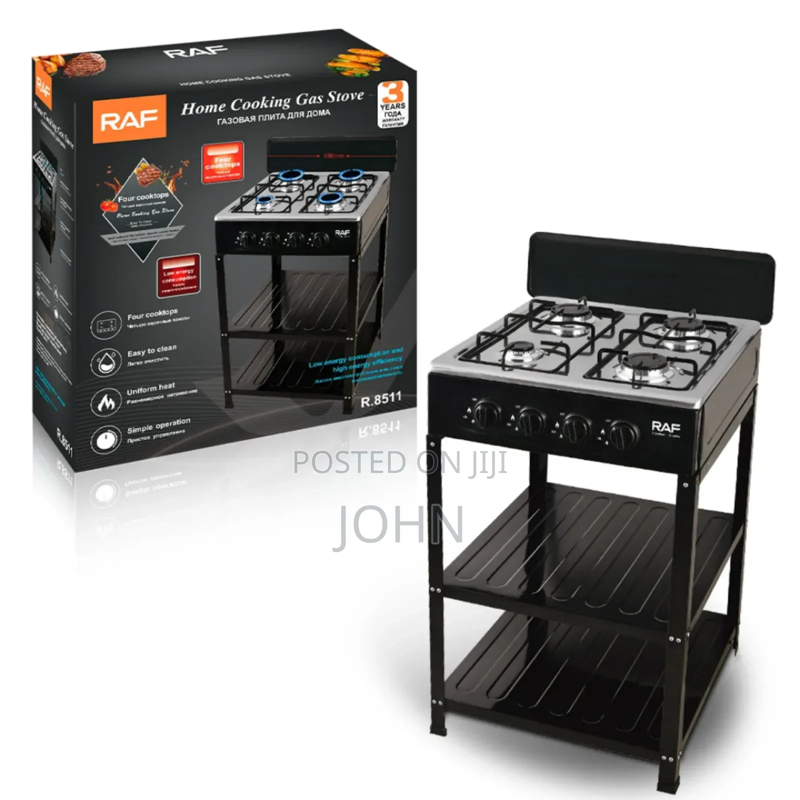 Raf Four Burner Gas Stove With Stand