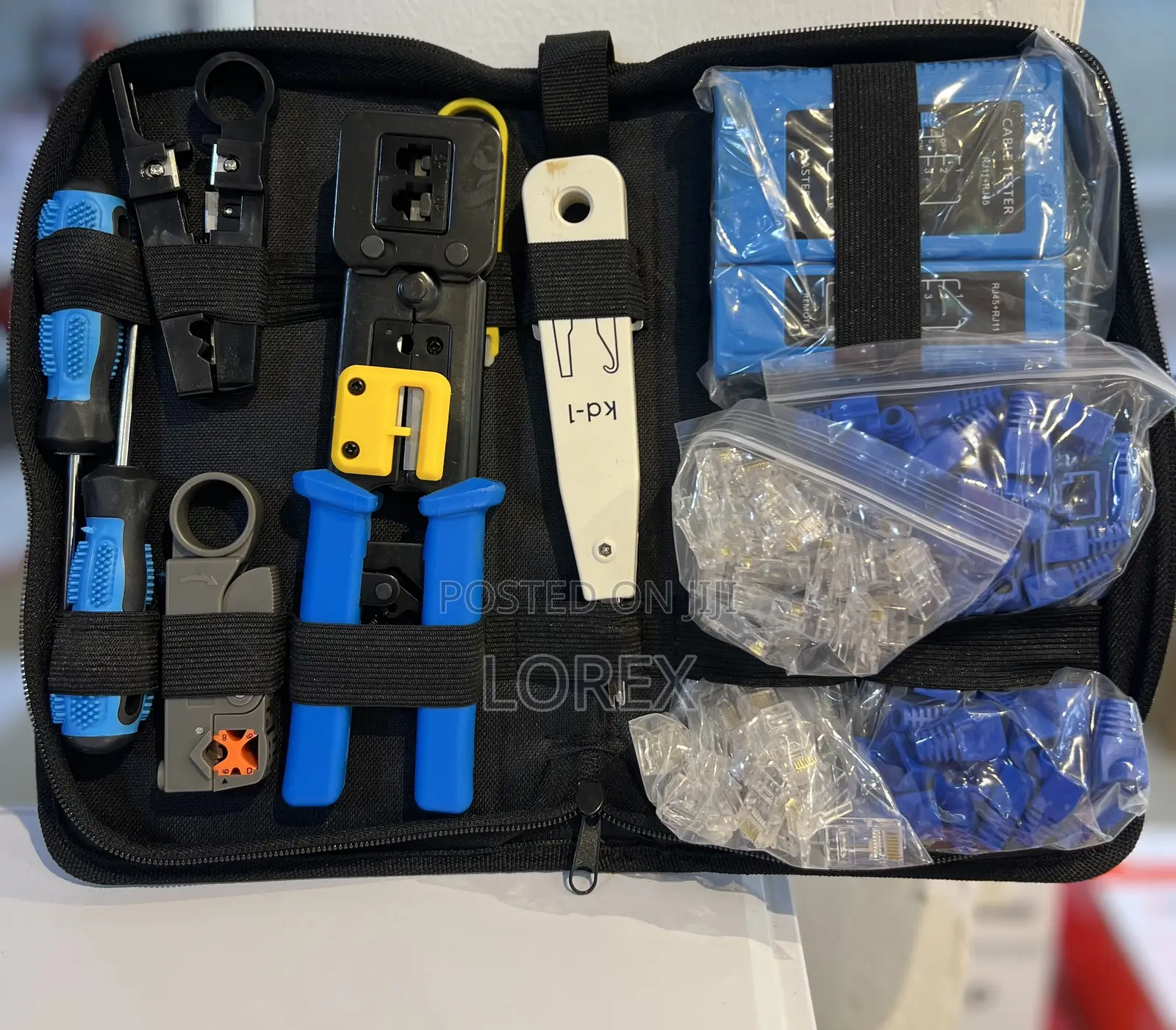Network Tool Kit With Pass Through Crimping Tool