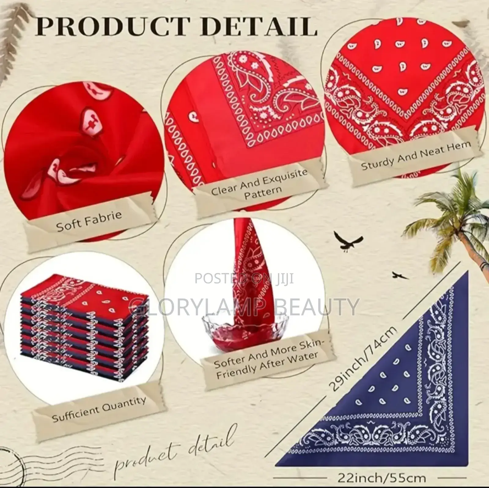 Classic Paisley Bandanas - Versatile Headscarf, Necktie, Wristband