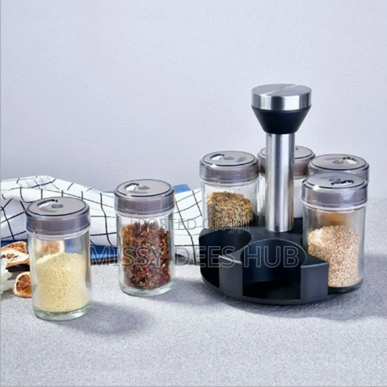 6 Jars Rotating Spice Rack
