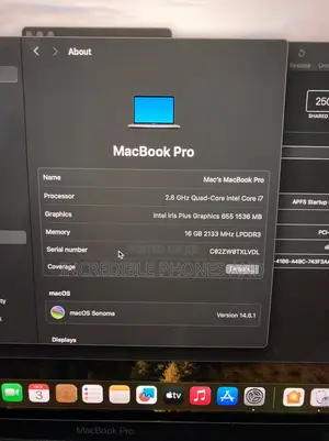 New Laptop Apple MacBook Pro 2019 16GB Intel Core i7 SSD 256GB