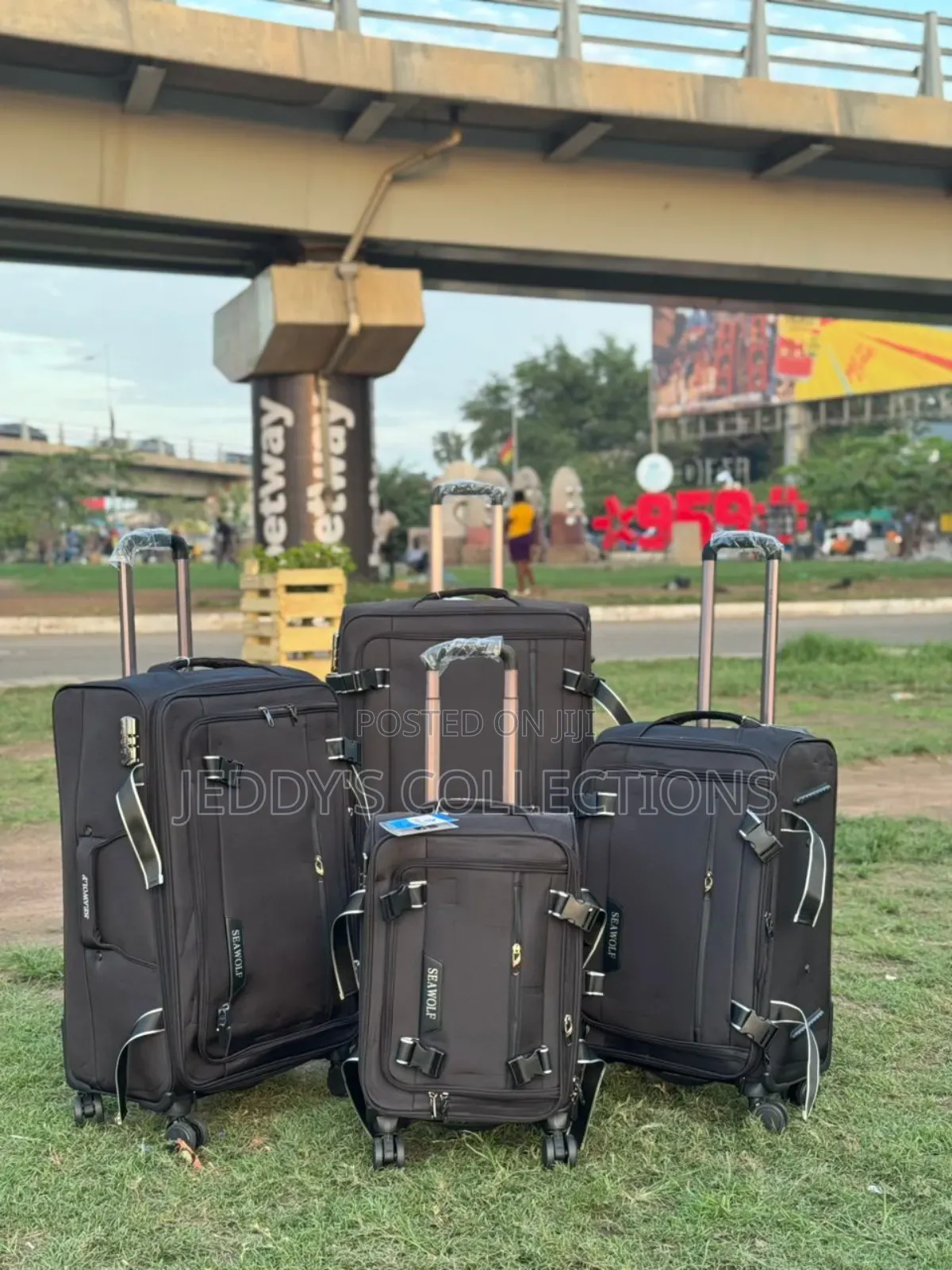 Seawolf Black Nylon Material Traveling Luggage With Side Belt
