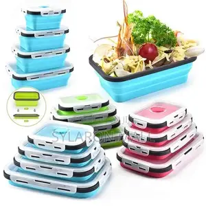 Collapsible Silicone Food Storage Box – 4pcs Set