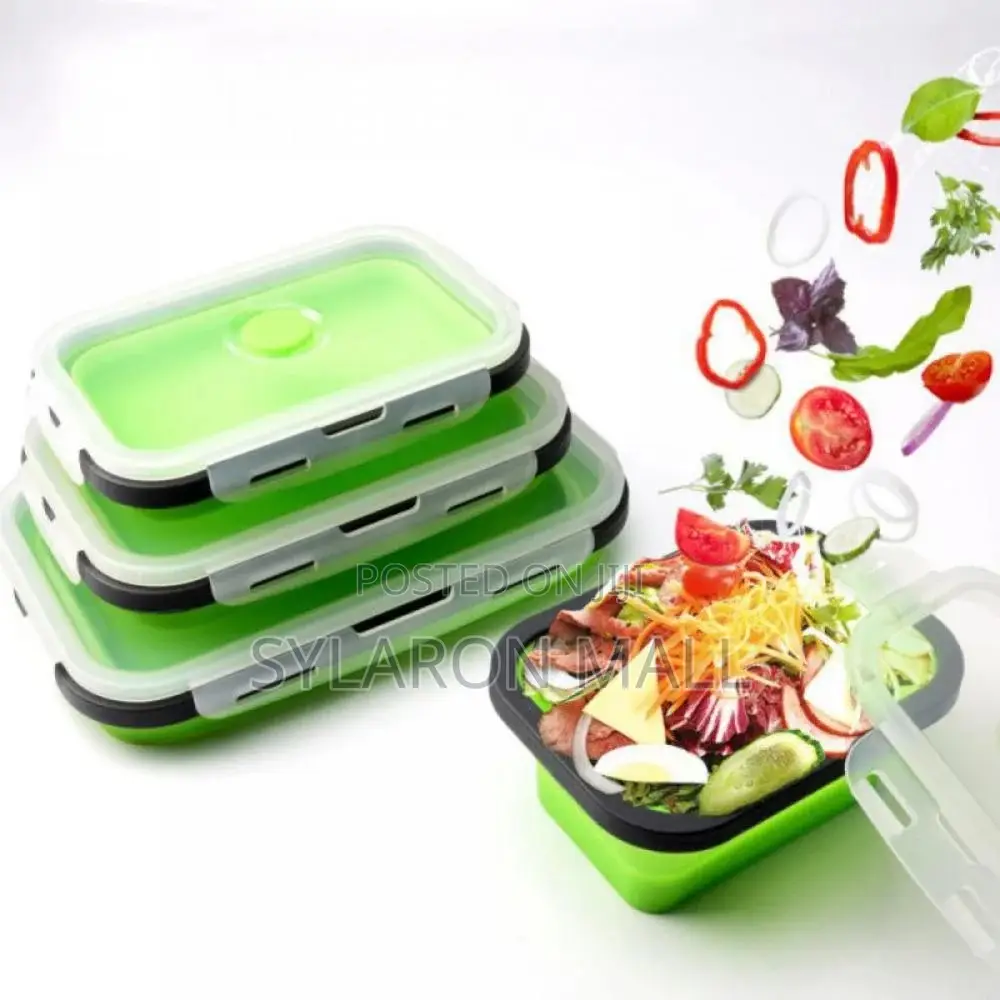 Collapsible Silicone Food Storage Box – 4pcs Set