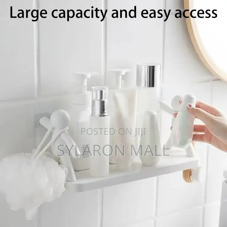 Creative Wall-mounted Shelf – Punch-free Bathroom Kitchen Organizer